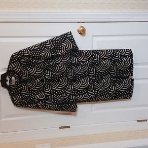 Kasper scalloped black & white coat. 10